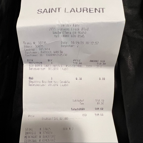 YSL SAINT LAURENT MONOGRAM LAMB SKIN ESPADRILLES - Picture 8 of 8